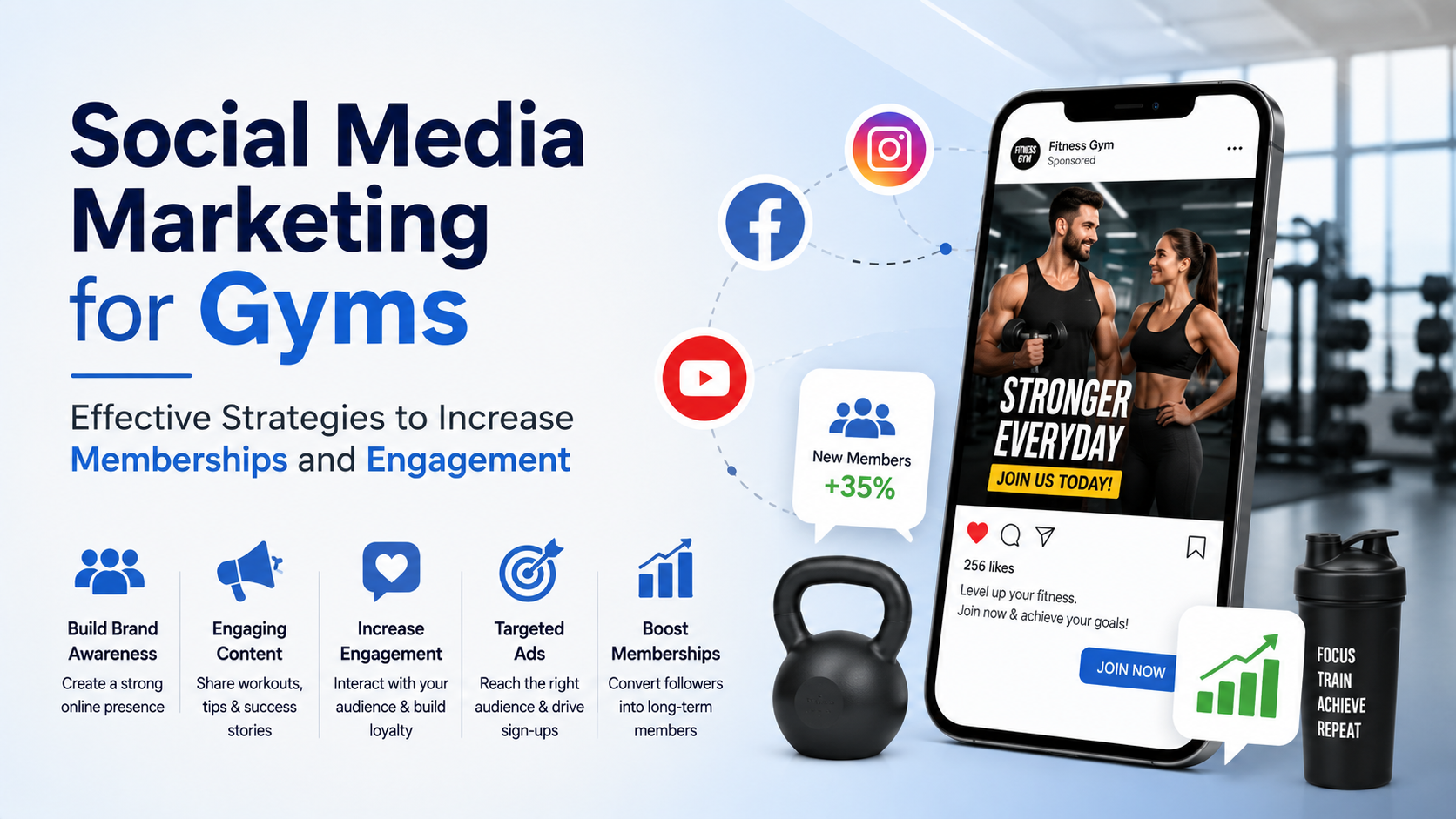 Social media marketing for gyms to increase memberships, boost engagement, and grow a fitness brand using targeted digital marketing strategies.